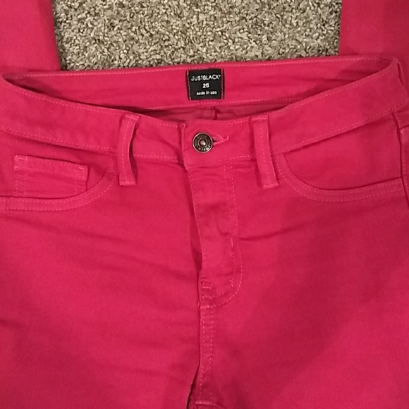 Just Black Neon Rose Skinny Jeans - Picture 2 of 4